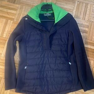 Ralph Lauren Navy and Lime Jacket. Pull over with zipper.